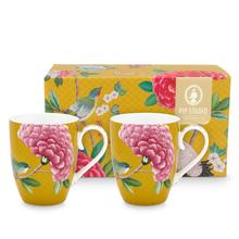 Tassen 2er Set Blushing Birds | Gelb - 350 ml von Pip Studio