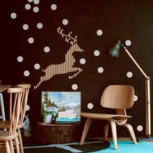 HIRSCH FLUG DURCH GROSSE DOTS Kupfer Wandsticker 