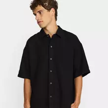 Revolution Oversized Short-Sleeved Shirt Kurzarm Hemd schwarz von Revolution