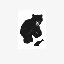 Warmgrey Tail Postkarte - Black Bear von Warmgrey Tail