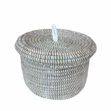 EA-Deco Korb mit Deckel M natur/weiß von EA Deco