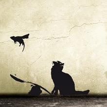 BANKSY Wandtattoo Katze & Ratte Streetart Wandsticker Graffiti von Urban ART Berlin