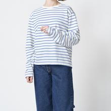Klitmøller Paulina LS Tee Cream Surf Blue Damen Streifen Langarm creme von Klitmøller
