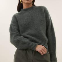 By-Bar Sonny Frosted Olive Mohair Pullover Damen grün von by-bar