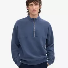 Colorful Standard Neptun Blue Organic Quarter Zip Pullover Herren blau von Colorful Standard