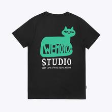 Wemoto Cat Tee - Printed Artwork T-Shirt Herren schwarz von WEMOTO