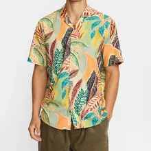 Revolution Jungle Kurzarm Cuban Shirt Hemd orange von Revolution