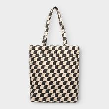Dedicated Torekov Pepita Cats Tote Bag unisex Tragetasche weiß von Dedicated
