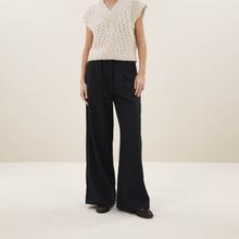 By-Bar Benji Pine Stripe Pants Damen High Waist Hose dunkelgrün von by-bar