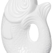 Vase Fisch Monsieur Carafon, Weiß H24cm 1.2 Liter von Gift Company