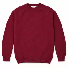 Harley of Scotland Brushed Wool Pullover Herren Maroon von Harley of Scotland