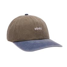 Obey Pigment Olive 2 Tone Lowercase 6 pan Cap Unisex Olivegrün von OBEY