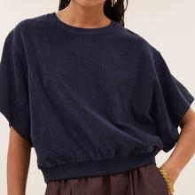 By-Bar Nuki Slub Top Midnight Damen Shirt Bio-Baumwolle dunkelblau von by-bar