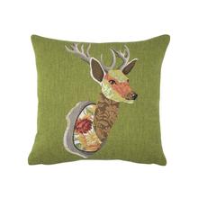 Kissen Gobelin Hirsch Grün 33x33cm von Mars & More