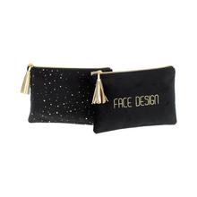 Etui Täschchen Face Design, schwarz 22x15 von CHILLISY HOME