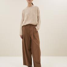 By-Bar Jule Camel Pants Damen Stoffhose Bundfalten beige braun von by-bar