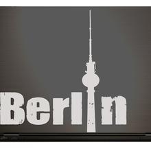 BERLIN FERNSEHTURM SCHRIFTZUG Typo Laptop Sticker   von Urban ART Berlin