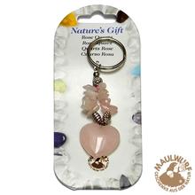 Schlüsselanhänger, Herz, Rosenquarz, ca. 09cm, von SLA