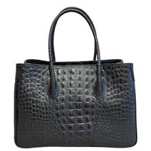 Maxima Handtasche mittel, schwarz / Kroko-Optik von Maxima