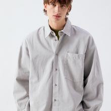 American Vintage Lyvow Soft Cotton Mirage Oversized Hemd Herren Hellgrau von American Vintage
