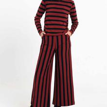 Suite13Lab Palau Pants Stripes Brick Damen Baumwolle Hose schwarz rot von Suite 13