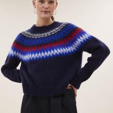 By-Bar Jackie Pullover Navy Damen Mohair Fair Isle dunkelblau von by-bar