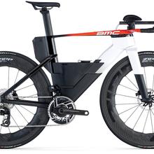 BMC Speedmachine 01 One / Gr. M / NEUE SRAM RED AXS mit Powermeter / Zipp 858 NSW Tubeless Disc / Cool White-Neon Red von BMC