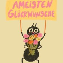 Postkarte Gutschwein Slinga Illustration von Slinga Illustration