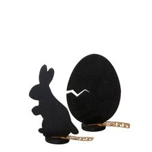 Set aus Osterei und Hase in schwarz von OOHH von OOHH