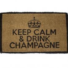 Fußmatte „Keep Calm & Drink Champagne“ von CHILLISY HOME