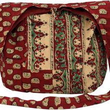 Sadhu Bag, Umhängetasche, Blockdruck Hippie Schultertasche - rot/paisley