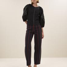 By-Bar Lew Rocky Stripe Pants Damen High Waist Hose blau rot von by-bar