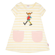 Kleid "Pippi Langstrumpf", Biobaumwolle, zartgelb von Martinex