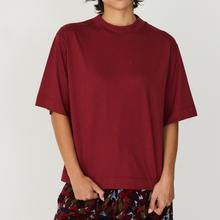 SKFK Zuntz-11-GOTs Shirt Burgundy Damen Loose Fit T-Shirt rotbraun von SKFK