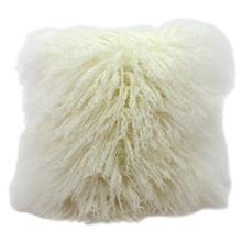 Kissen Tibet Lammfell, weiß, 40x40 von CHILLISY HOME