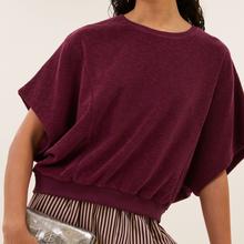 By-Bar Nuki Slub Top Burgundy Crush Damen T-Shirt weinrot von by-bar