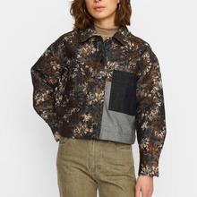 Selfhood Cropped Shirt Damen Jacquard Denim Overshirt Jacke schwarz von Selfhood