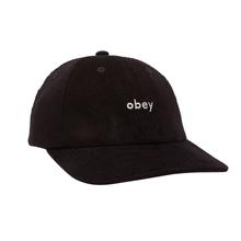Obey Black Lowercase Corduroy 6 Panel Cap Unisex schwarz von OBEY
