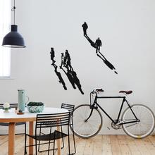 Minimal Wall Art Wandtattoo - MENSCH & SCHATTEN II XL - Silhouetten Wandkunst Berlin - Wohnzimmer und Office Wanddeko von Urban ART Berlin
