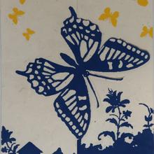 Grußkarte – Schmetterling blau von Bhaktapur/UNICEF