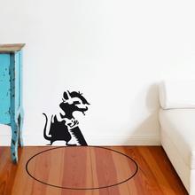 BANKSY Wandsticker RATTE MIT SÄGE Wandtattoo Streetart Sticker  von Urban ART Berlin
