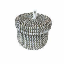 EA-Deco Korb mit Deckel S klein natur/weiß von EA Deco