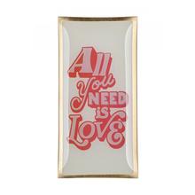 Glasteller ALL YOU NEED IS LOVE 10x21 cm von Gift Company