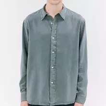 Elvine Ossian Shirt Tencel Hemd English Blue Herren grünblau von ELVINE
