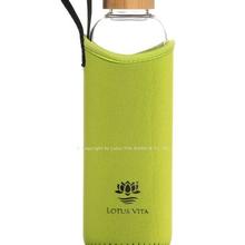 Lotus Vita Glas-Trinkflasche mit Neopren-Hülle  von Lotus Vita GmbH & Co.KG