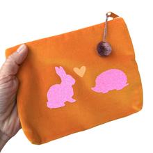 Frau Heidelberg Kosmetiktasche M orange NEON pink Hase & Igel von Frau Heidelberg