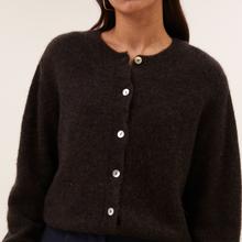 By-Bar Cleo Natural Cardigan Deep Brown Damen Strickjacke dunkelbraun von by-bar