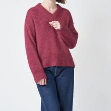 Klitmøller Mira Sweater Burgundy Damen Strickpullover Alpaka rot von Klitmøller