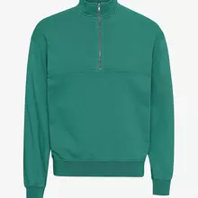 Colorful Standard Organic Quarter Zip Pine Green unisex grün von Colorful Standard