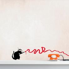BANKSY Wandtattoo Gr. L Ratte in Aktion Streetart  von Urban ART Berlin